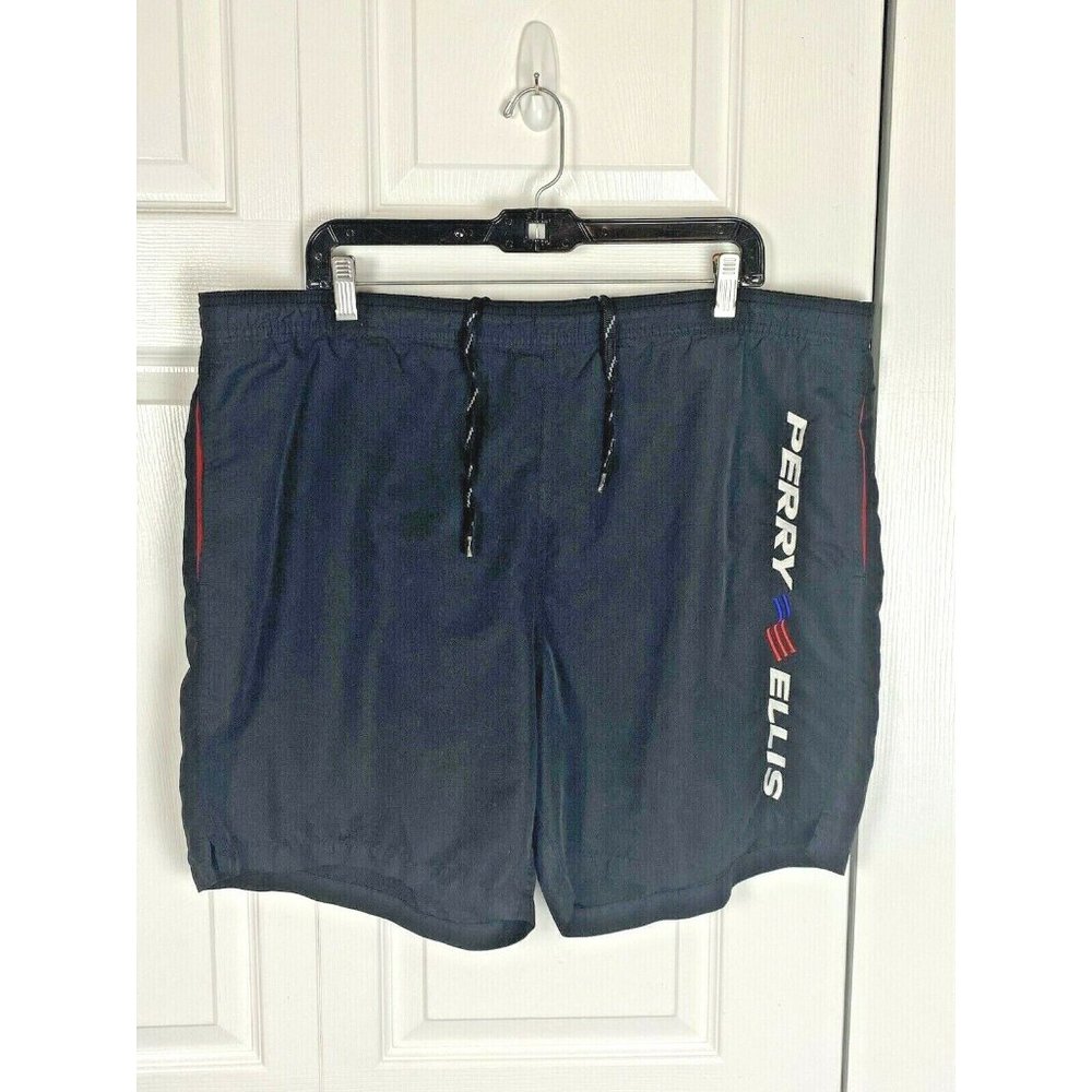 Men’s Black Perry Ellis Swim Draw String Trunks size XL